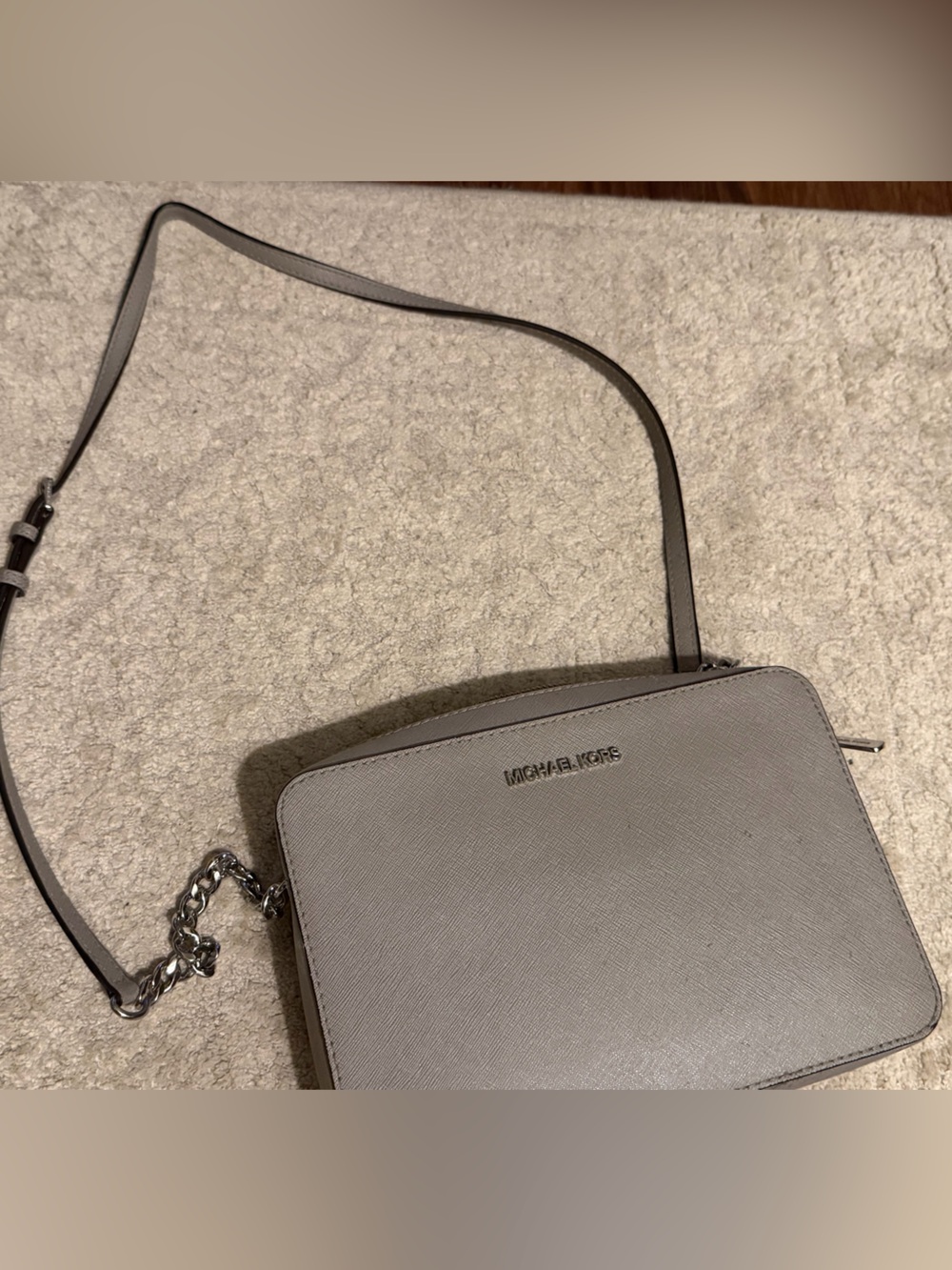 Michael Kors Light Grey Crossbody Camera Bag